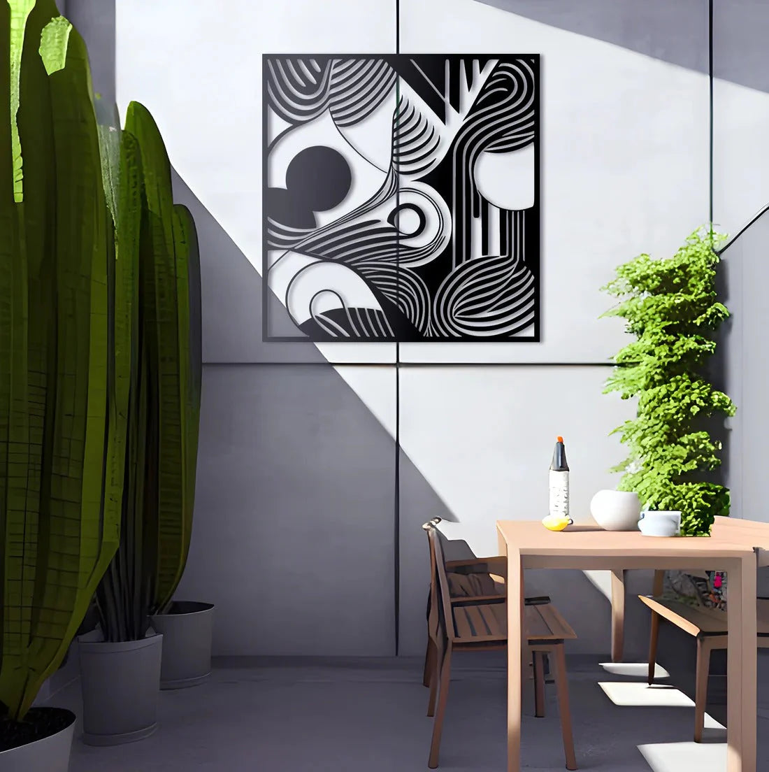 Organic Flow Waves Metal Wall Art