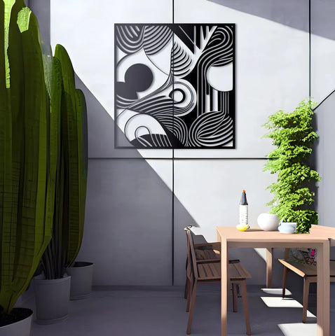 Organic Flow Waves Metal Wall Art