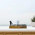 Personalized Minimal Desk Table Name Plate for Army Officers