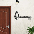 Personalized Shiva Face Laser Cut Metal Name Plate for Home - Harshita Craft