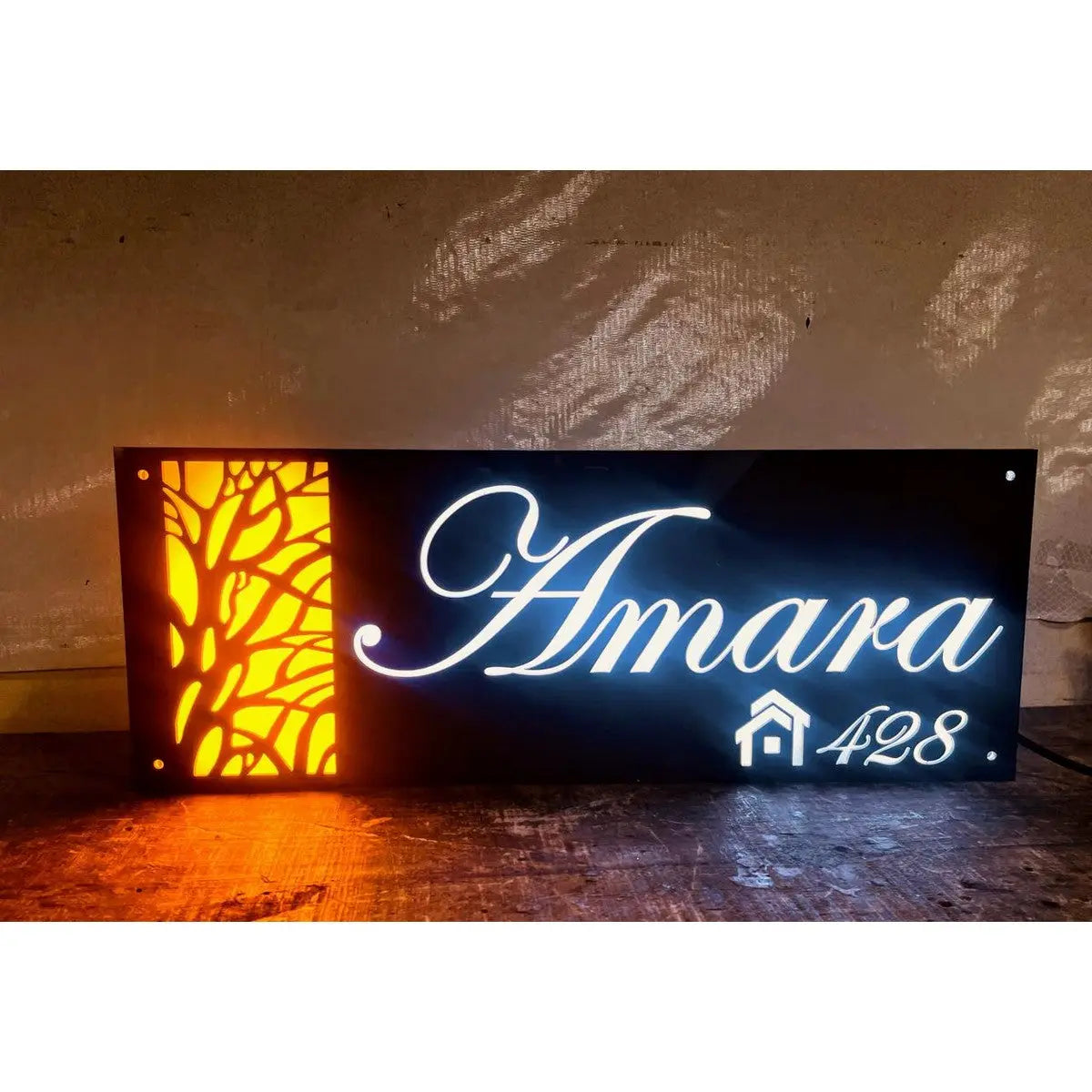 Dual LED Acrylic Home Name Plate