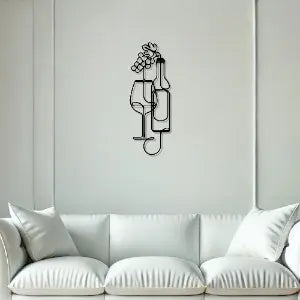 Bottle Line Art Metal Wall Art