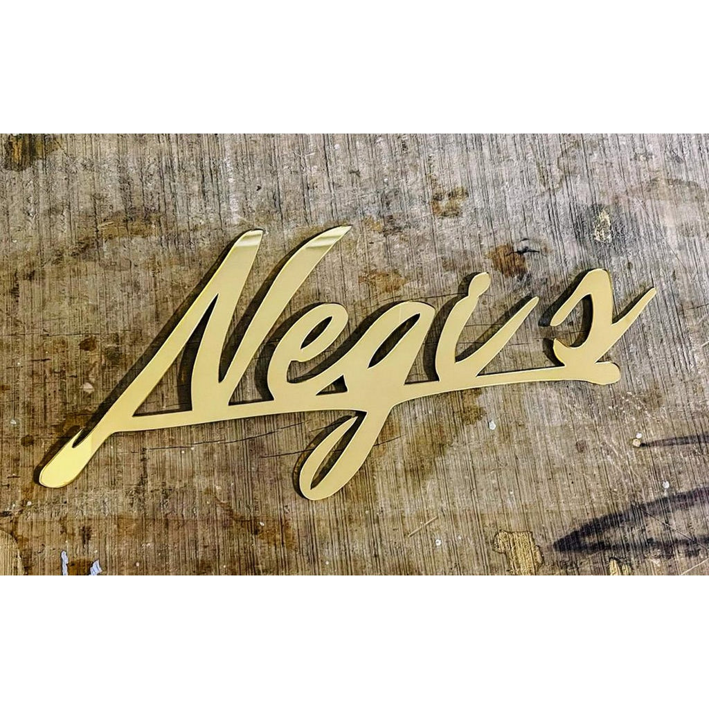 Golden Acrylic Name Plate Design 