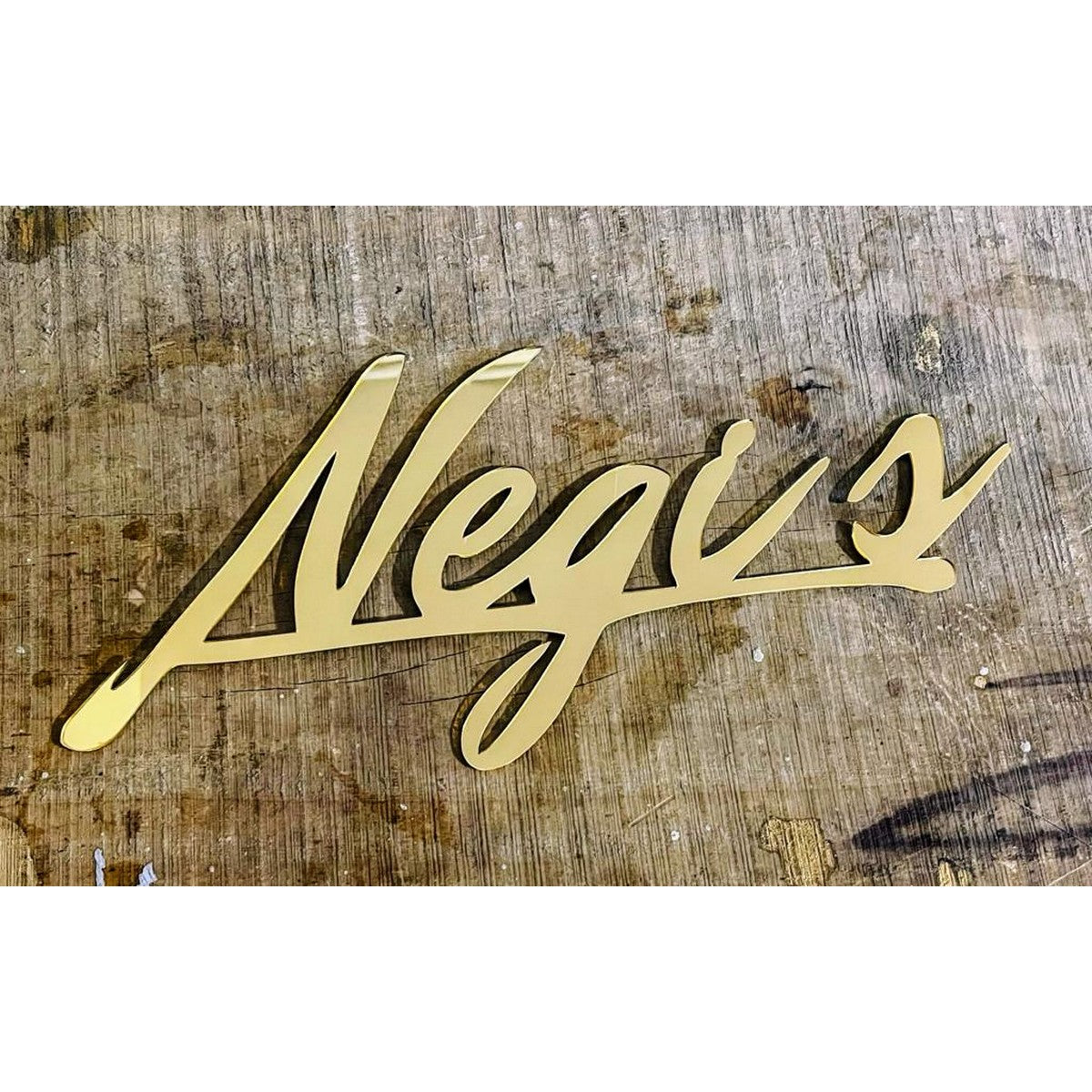 Golden Acrylic Name Plate Design 