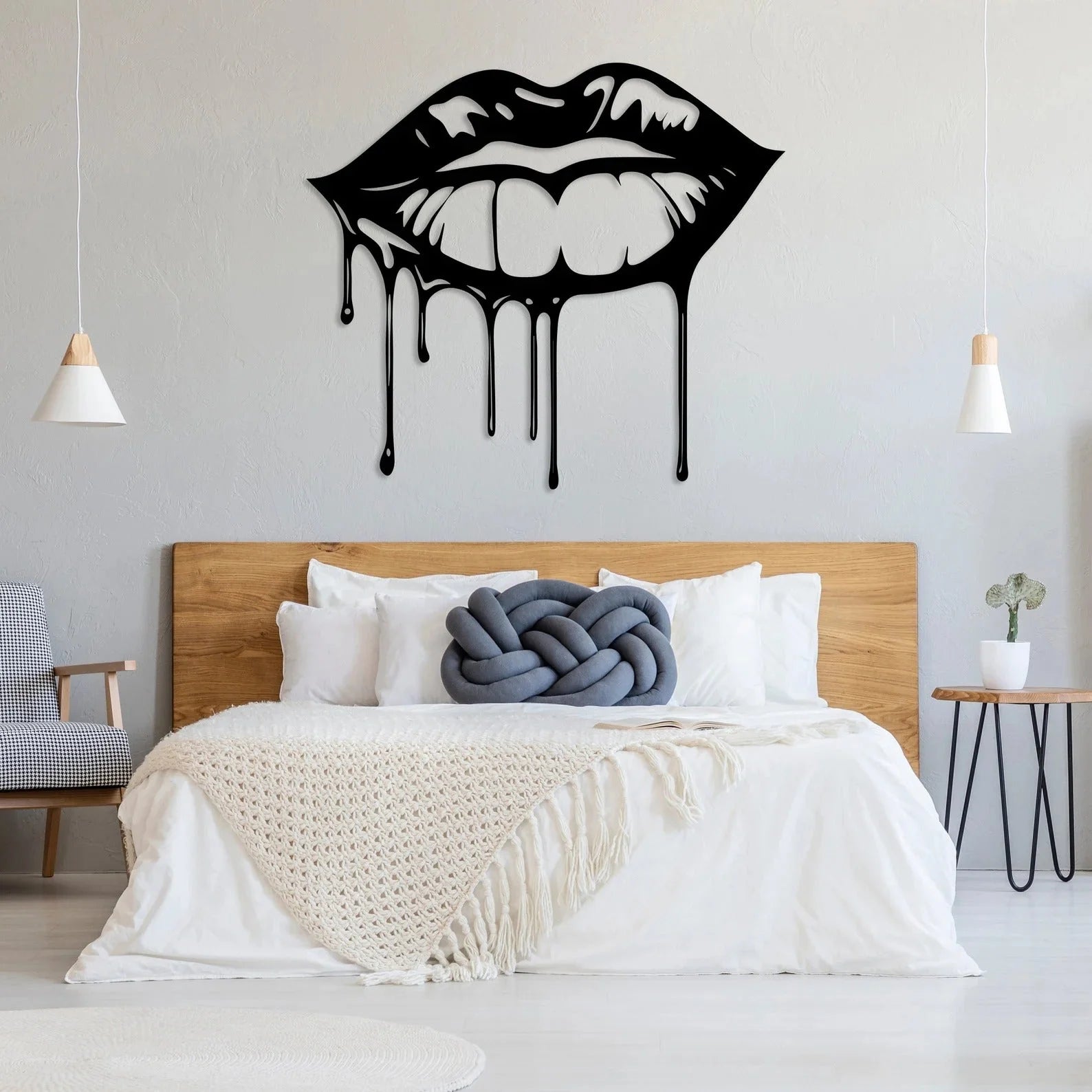 Dripping Lips Metal Wall Art 