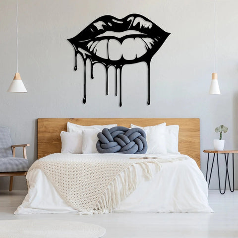 Dripping Lips Metal Wall Art 