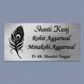 Personalized Feather Theme Stainless Steel Metal Name Plate for Home | Custom Laser-Cut Design - Harshita Craft
