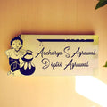 Personalized Metal Name Plate for Home – Krishna Theme Stainless Steel - Harshita Craft