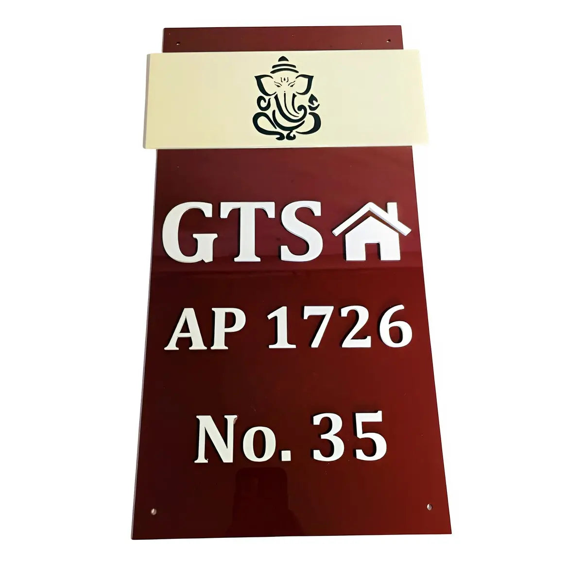 Designer Acrylic Name Plate for Home | Fancy Acrylic Name Plate Design with Embossed Letters - Harshita Craft
