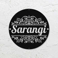 Personalized Laser Cut Round Metal Name Plate for Home - Harshita Craft