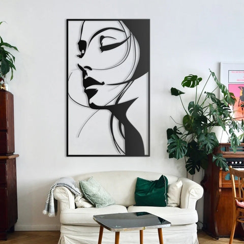 Woman Face Metal Wall Art