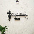 Personalized Krishna Metal Name Plate for Home | Weatherproof House Number Plate - Harshita Craft