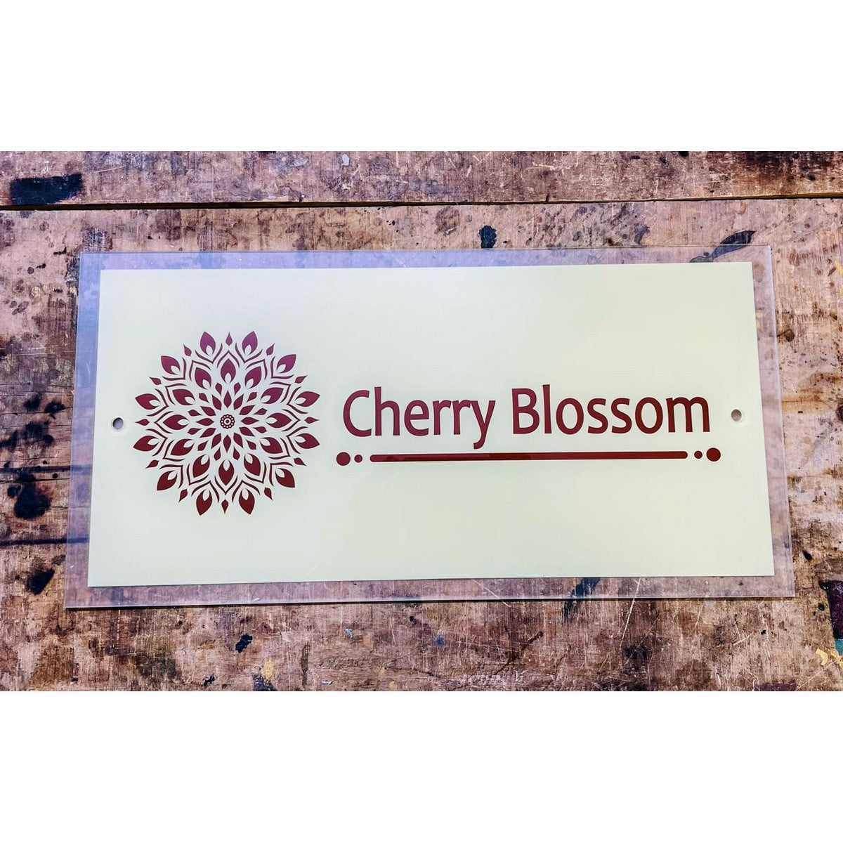 Stylish Multicolor Printed Acrylic Personalized Name Plate for Home - Harshita Craft