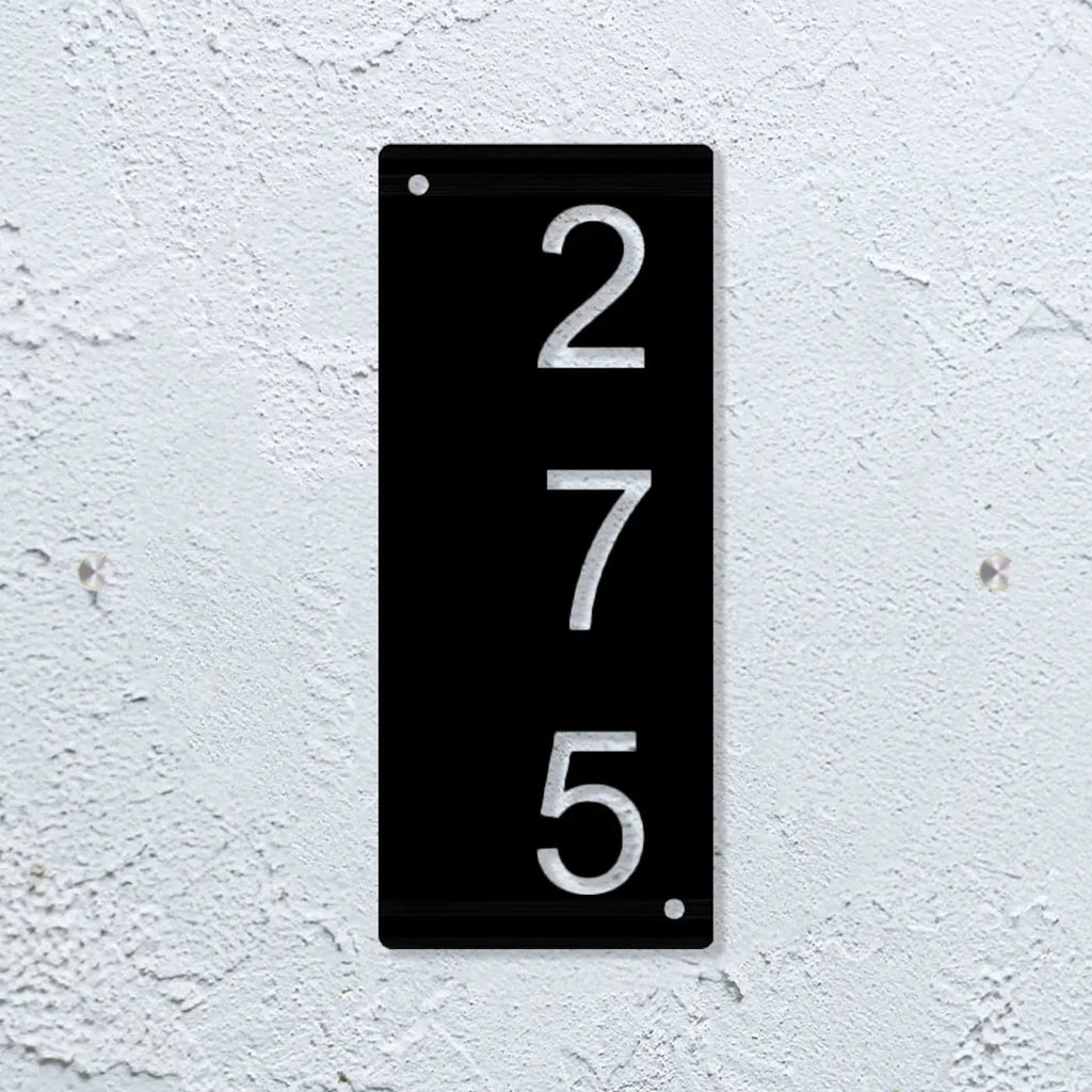 Personalized Metal Name Plate for Home – Minimalist Vertical Steel Design - Harshita Craft