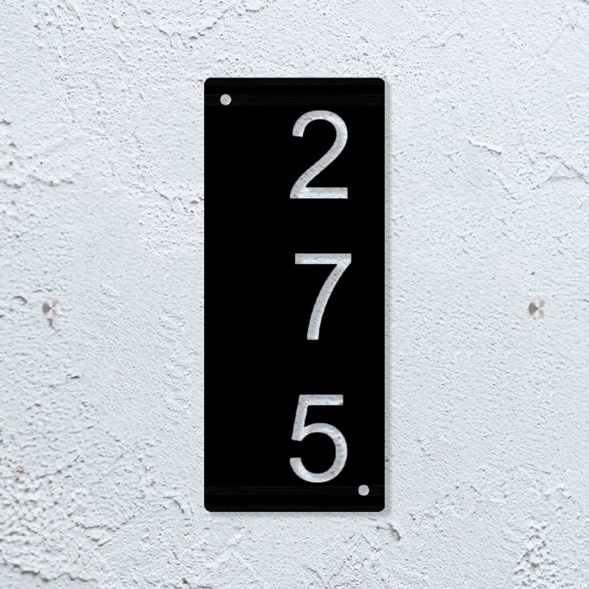 Personalized Metal Name Plate for Home – Minimalist Vertical Steel Design