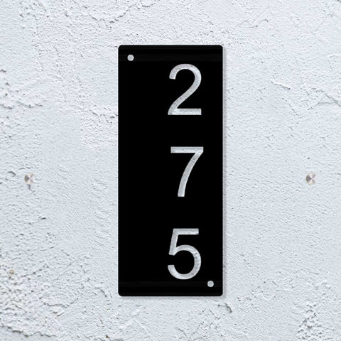 Personalized Metal Name Plate for Home – Minimalist Vertical Steel Design