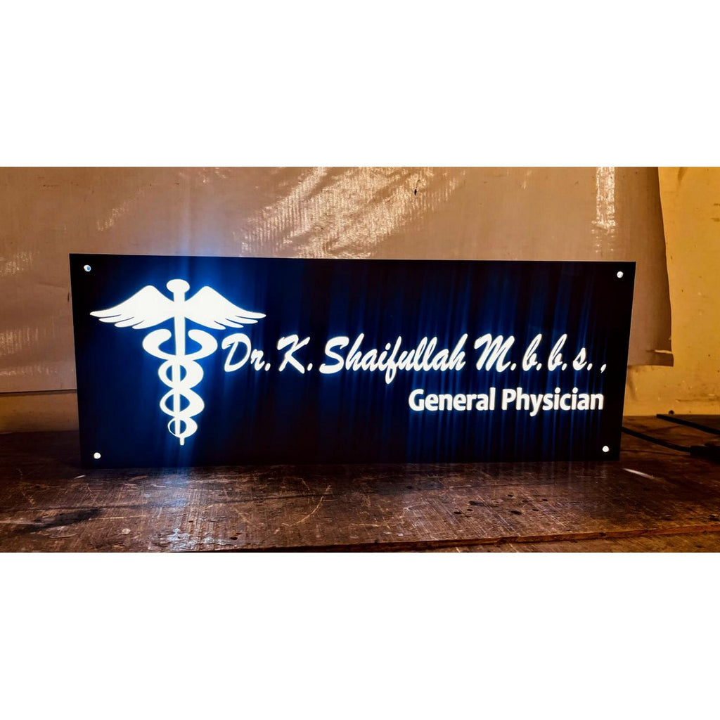 Doctor Acrylic LED Wall Name Plate