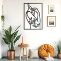 Women With Flower Line Art Metal Wall Art 