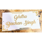 Custom Acrylic Name Plate for Home – Gold Design