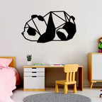 Geometric Lazy Panda Metal Wall Art 