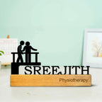 Personalized Minimal Desk Table Name Plate for Physiotherapy