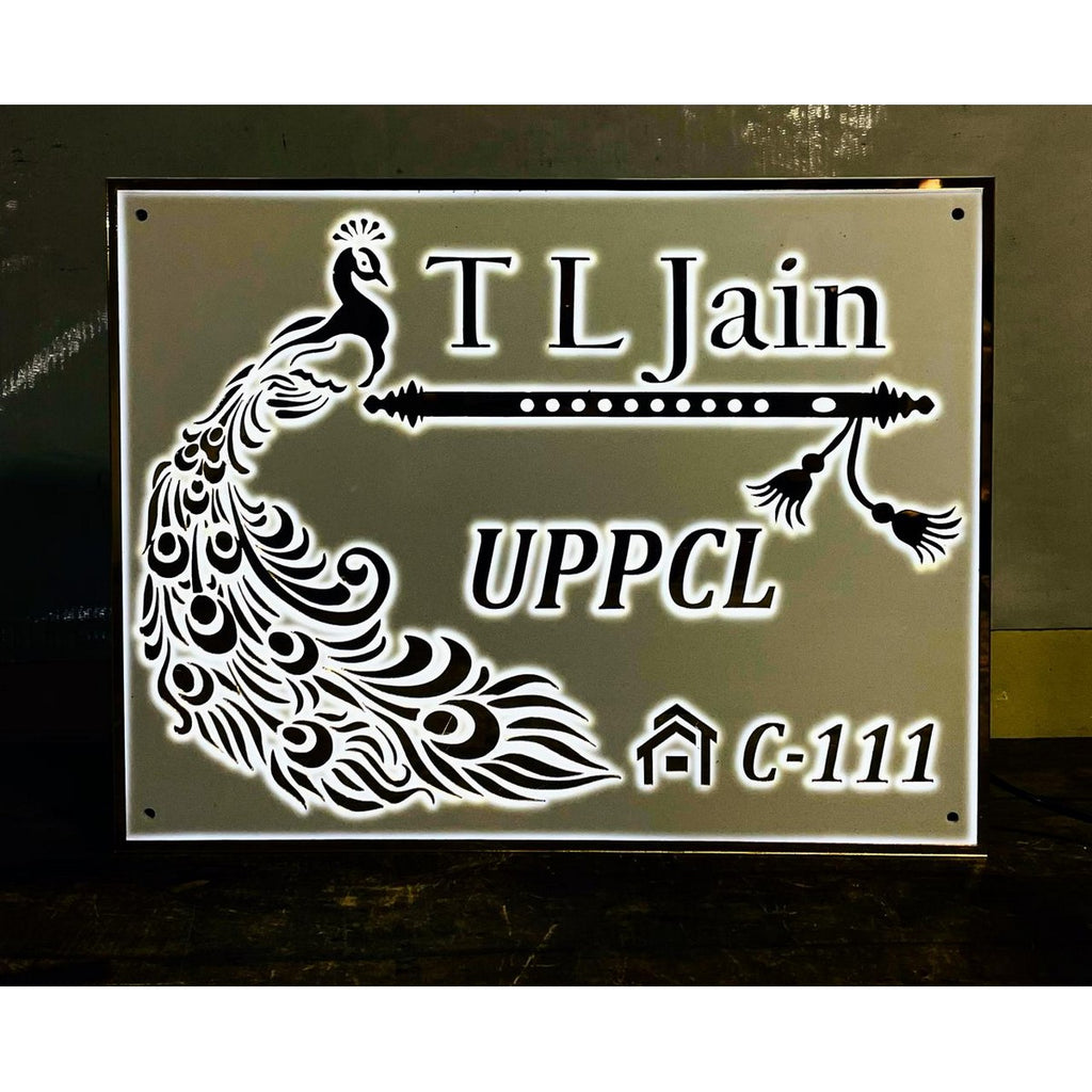 3D Embossed LED Acrylic Name Plate for Home