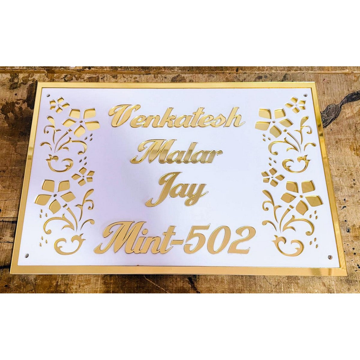 Custom Acrylic Laser Cut Name Plate for Home 