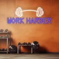 Work Harder Neon Sign – Gym LED Neon Light 