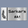 Personalized Leaf Theme Stainless Steel Metal Name Plate for Home & Outdoor - Harshita Craft