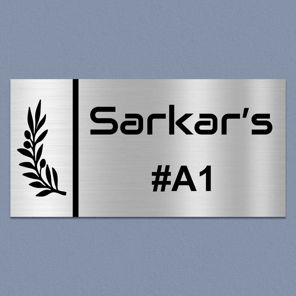 Personalized Leaf Theme Stainless Steel Metal Name Plate for Home & Outdoor