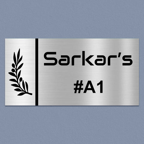 Personalized Leaf Theme Stainless Steel Metal Name Plate for Home & Outdoor