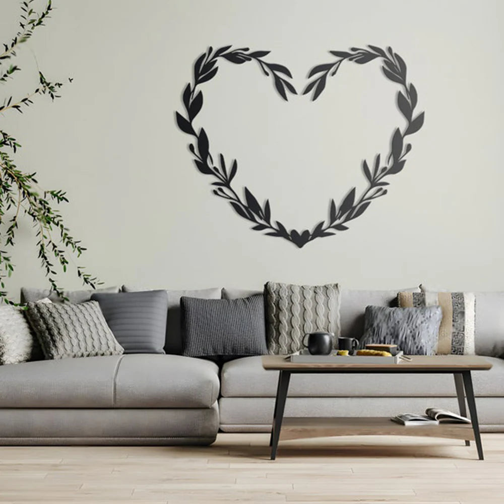 Floral Heart Design Metal Wall Art