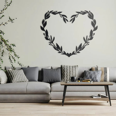 Floral Heart Design Metal Wall Art