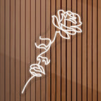 Neon Rose Light Woman Face Flower