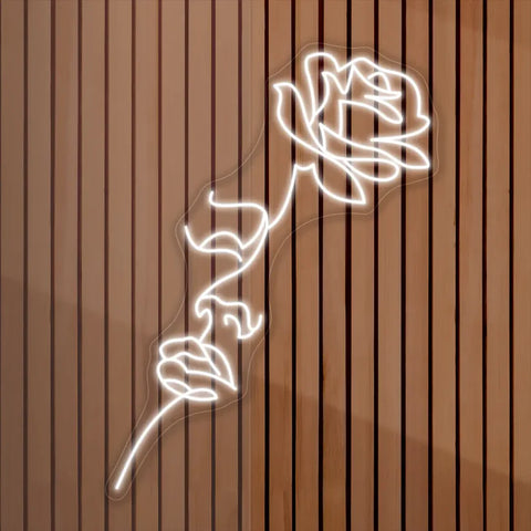 Neon Rose Light Woman Face Flower