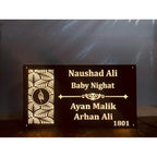 Warm White LED Acrylic Name Plate for Home - Harshita Craft