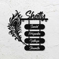 Personalized Laser Cut Peacock Feather Metal Name Plate for Home – Mild Steel - Harshita Craft