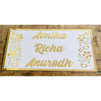 Golden Acrylic Elegant Design Name Plate for Home