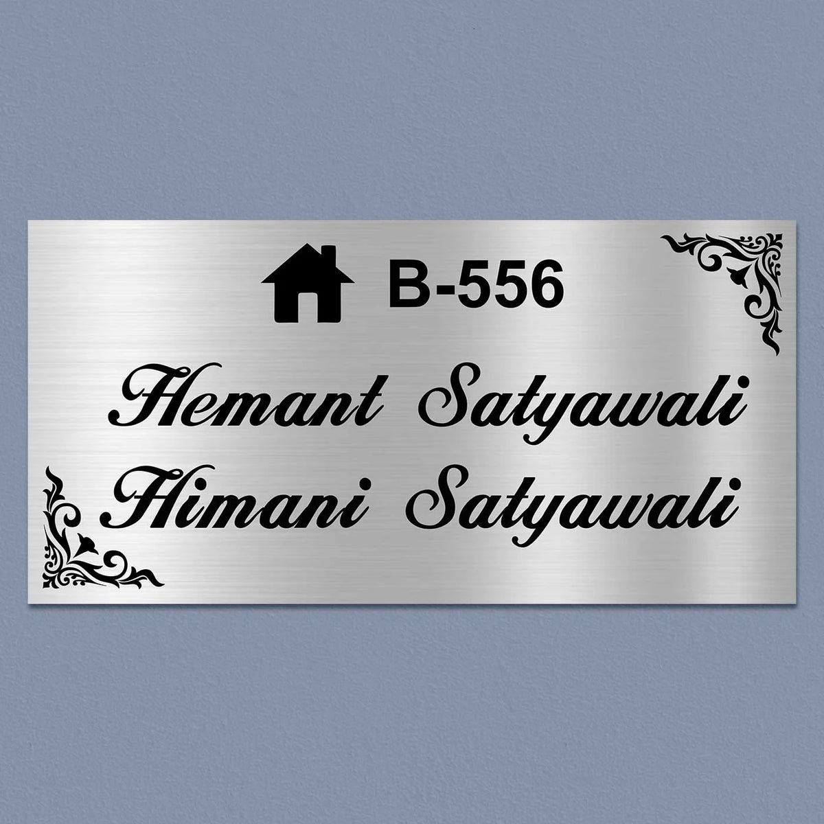 Personalized Sleek Stainless Steel Metal Name Plate for Home