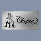 Personalized Hanuman Metal Name Plate for Home – Stainless Steel - Harshita Craft