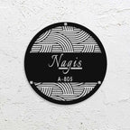 Personalized Round Metal Name Plate for Home | Laser Cut Steel Design - Harshita Craft