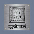 Personalized Warli Art Stainless Steel Metal Name Plate for Home Entrance - Harshita Craft