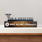 Personalized Waterproof Black Elegant Doctor Metal Name Plate for Office Desk - Harshita Craft