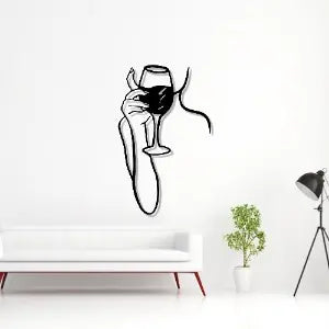  Woman Drinking Wine Metal Wall Art 