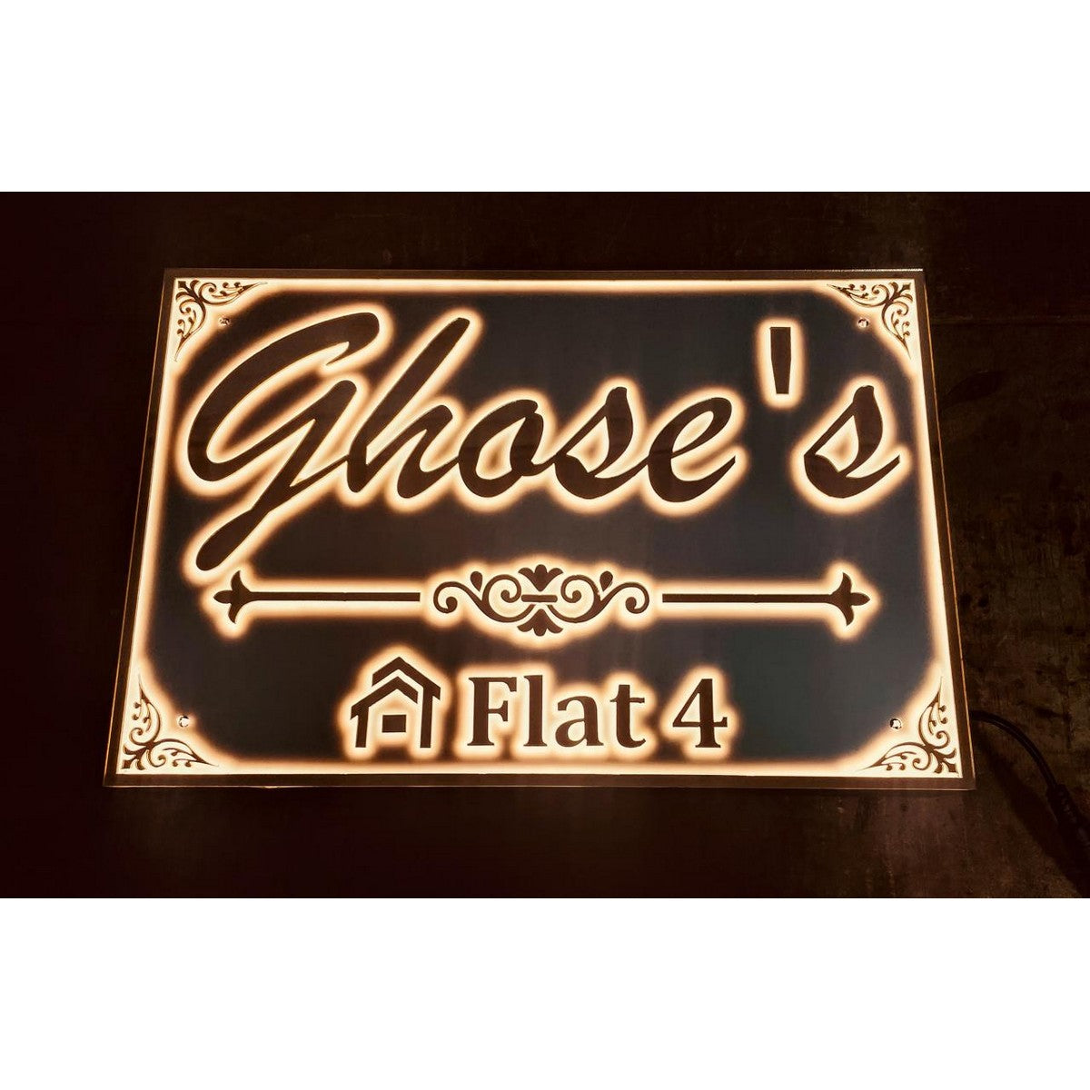 Acrylic LED Home Name Plate