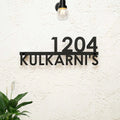 Personalized Metal Name Plate for Home – Modern Weatherproof Steel Name Plate with House Number - Harshita Craft