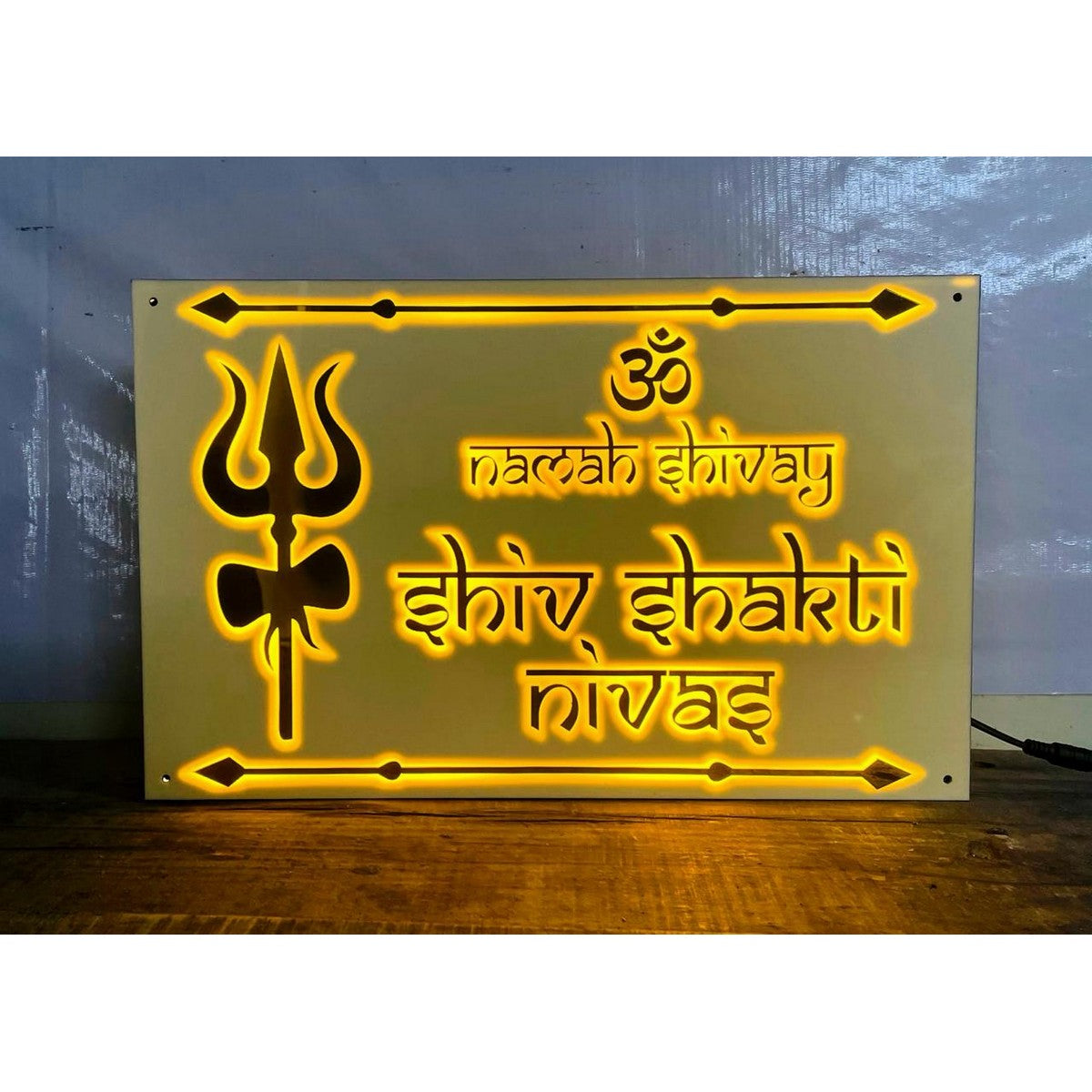 Acrylic Embossed Letters LED Name Plate for Home