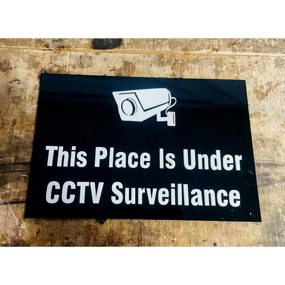 Acrylic Embossed CCTV Name Plate for Home