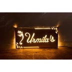 Golden Stainless Steel 304 LED Name Plate – Waterproof - Harshita Craft
