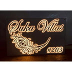 Mor Pankh LED Acrylic Name Plate Design for Home
